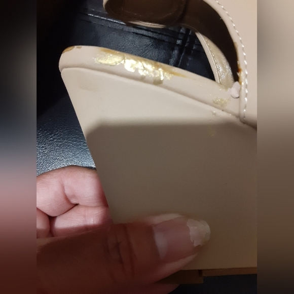 Forever Women's Tan Floral Embroidered Peep Toe Platform Highheel Slingback 7 - Picture 8 of 9